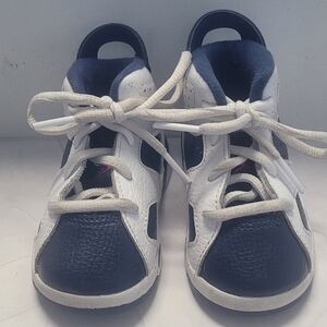 Nike Air Jordans For Baby White and Blue Sneakers